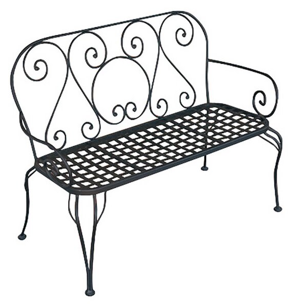 Panca da Giardino in Ferro 120x61x88cm Vorghini Verbania Nera