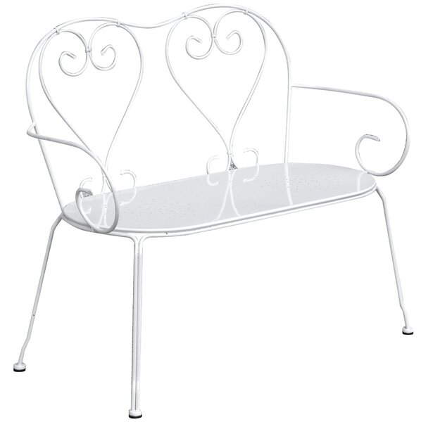 Panca da Giardino in Ferro 106x54x88cm Vorghini Sirmione Avorio