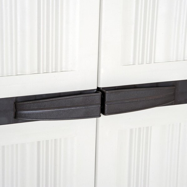 Armadio da Esterno Impermeabile con 3 Ripiani in Plastica 65x37x172 cm