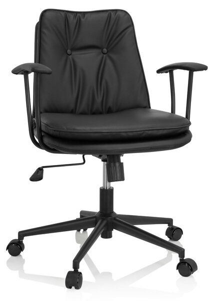 Sedia da ufficio SMALLO, in ecopelle, colore nero, con altezza regolabile