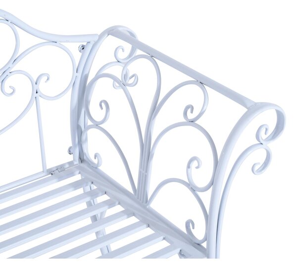 Panchina in Metallo da Giardino Bianco 134x51x89 cm