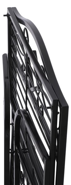 Scaffale Portafiori Pieghevole a 3 Ripiani in Metallo Nero 48x28x101.5 cm