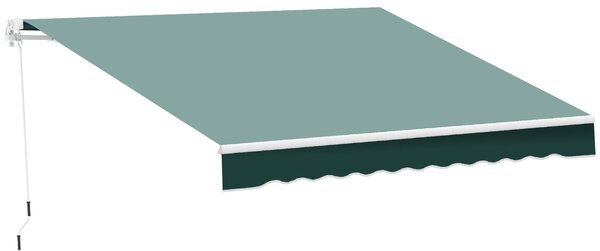 Tenda da Sole Avvolgibile Manuale a Parete Tessuto di Poliestere Verde 2.5x2m