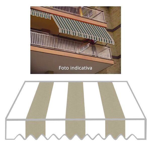 Tenda da Sole a Caduta 2x2,5m Tessuto in Poliestere Disegno P2004
