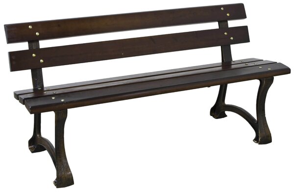 Panchina da Giardino Terrazzo 2 Posti in Ghisa e Legno Bauer Parco Magnum