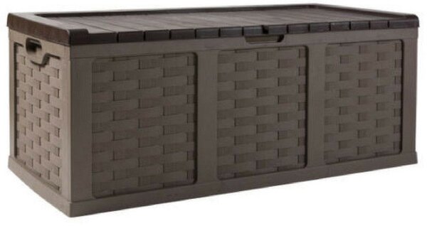 Cassapanca Baule da Esterno Rettangolare 157x75x63 cm in Resina Bauer Marrone