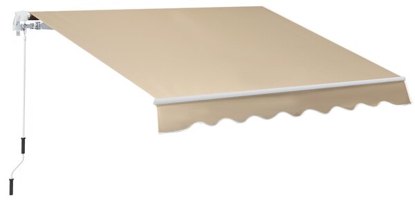 Tenda da Sole Avvolgibile Parasole a Parete Manuale Impermeabile Beige 2.5x2m