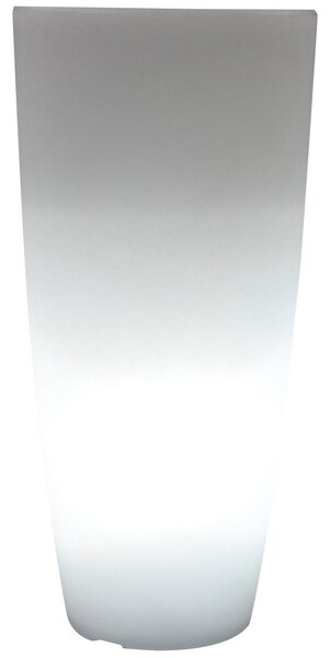 Vaso Luminoso Tondo Ø40x90 cm in Resina Bauer Bianco Ghiaccio
