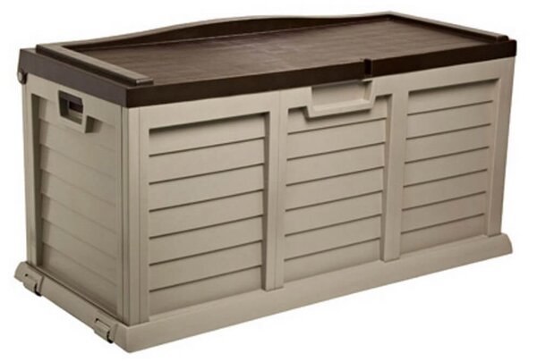Cassapanca Baule da Esterno Rettangolare 140x61x69 cm in Resina Bauer Marrone