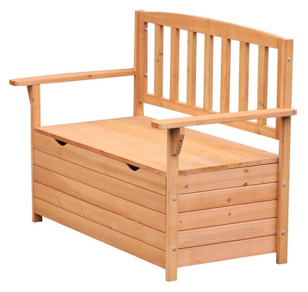 Panchina da Giardino 2 Posti con Vano Contenitore in Legno 112x58x84 cm