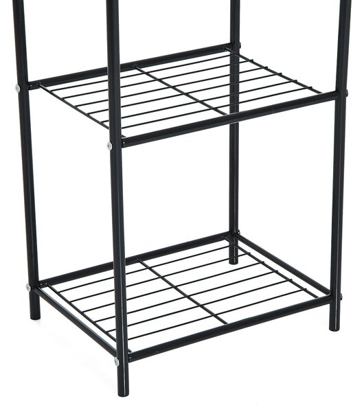 Portapiante Scaffale Metallico con 3 Ripiani Decorativi Portafiori 38x29.5x90 cm