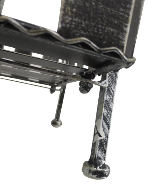 Portapiante Scaffale 2 Ripiani in Alluminio Anticato Nero 41.5x27.5x88 cm