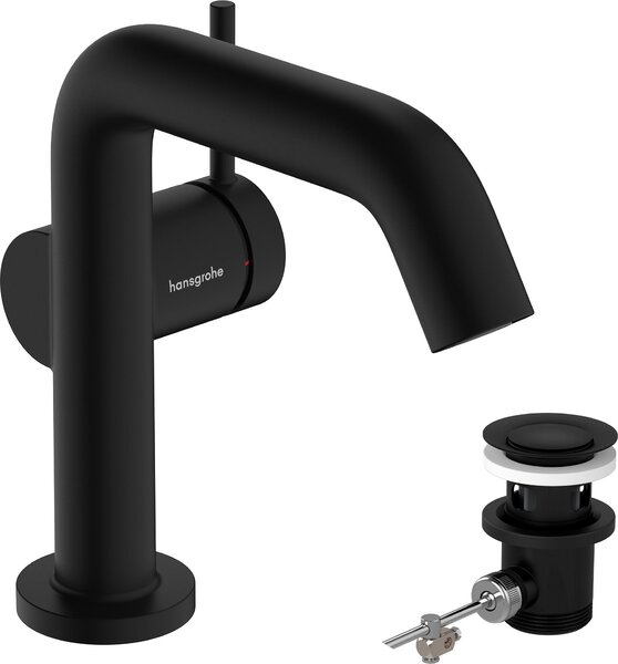 Hansgrohe Tecturis S robinetterie de lavabo monocommande 110 Fine CoolStart, EcoSmart+, avec vidage à tirette, portée 130mm, 73323670, 73323670