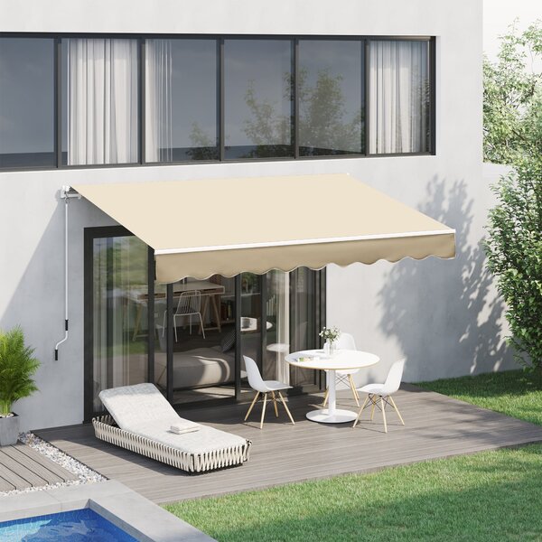 Tenda da Sole Avvolgibile a Parete 3x2.5m in Alluminio Beige