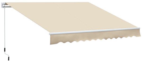 Tenda da Sole Avvolgibile 3.65x2.5m in Poliestere e Alluminio Beige