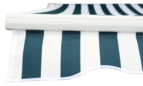 Tenda da Sole Avvolgibile a Parete 3.5x2.5m in Alluminio Verde e Bianco