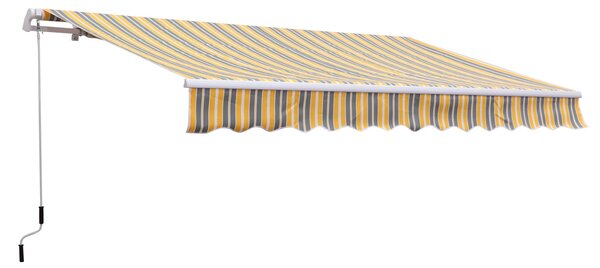Tenda da Sole Avvolgibile a Braccio a Parete 3,5x2,5m Grigio e Giallo