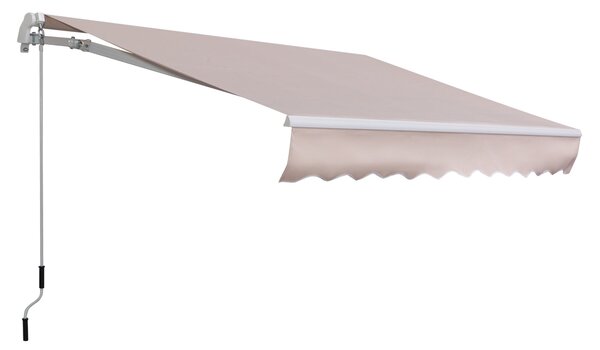 Tenda da Sole a Braccio 2.95x2m Avvolgibile Manuale a Parete in Poliestere Beige