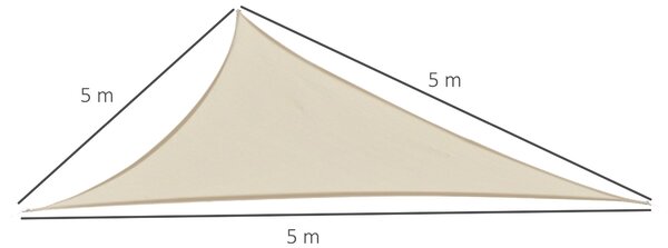 Tenda Vela da Giardino Triangolare 5x5x5m Beige