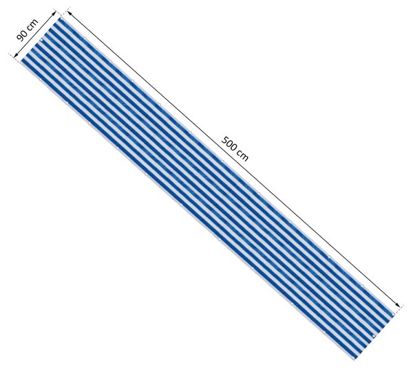 Telo Ombreggiante da Giardino in HDPE 5x0,9 m Righe Bianco e Blu