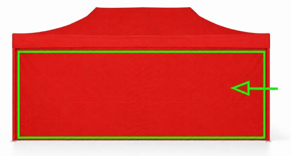 Parete laterale 8 m per gazebo pieghevoli ALU 4x8 m – PVC 450 g/m², impermeabile - Rosso