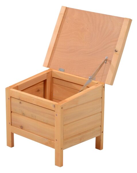 Contenitore Box da Giardino Portautensili in Legno 45x33x36 cm Box