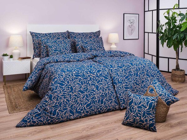 Set di lenzuola in crêpe Sorat blu scuro 140x200, 70x90 cm