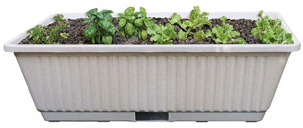 Vaso 67x37x20 cm in Plastica con Riserva dAcqua Rama Ortovaso Bianco
