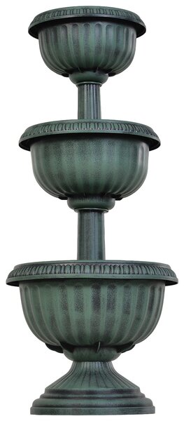 Portapiante Fioriera 3 Livelli Ø43x98,5 cm con Forma a Fontana Verde Antico