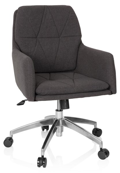 Sedia da ufficio Shake 350, rivestita in tessuto grigio, regolabile in altezza e dotata di rotelle
