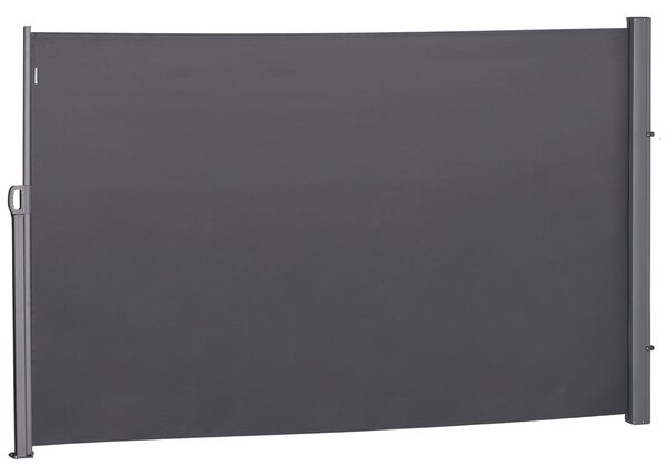 Tenda Laterale Frangivista da Giardino 3x1,60m in Alluminio e Tessuto Grigio