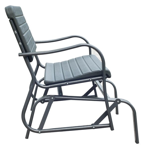 Panchina a Dondolo da Giardino in Metallo 125x73x88 cm Grigio