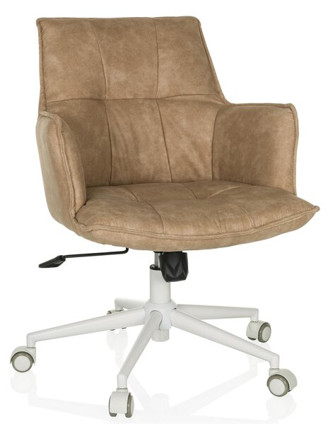 Sedia da ufficio SOLAO LIFE W, rivestita in tessuto, color beige, con altezza regolabile