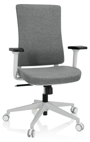 Sedia da ufficio COMFIO WP, rivestita in tessuto, colore grigio, con altezza regolabile