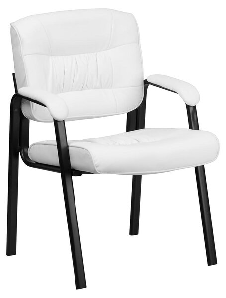 Sedia da ufficio con schienale di altezza media, rivestita in ecopelle, colore bianco/nero