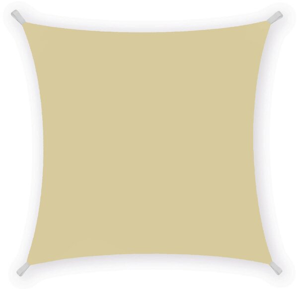 Tenda a Vela Ombreggiante Quadrata 3x3m in Poliestere Beige