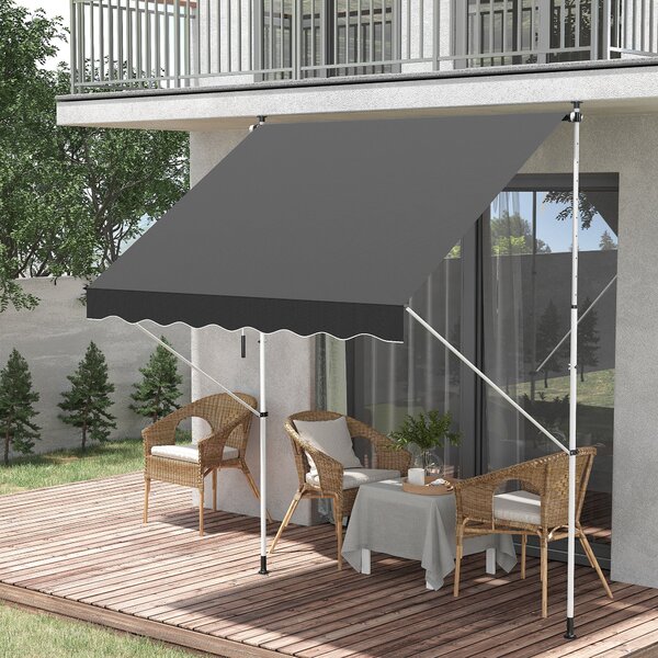 Tenda da Sole Avvolgibile 2x1,5m Grigia