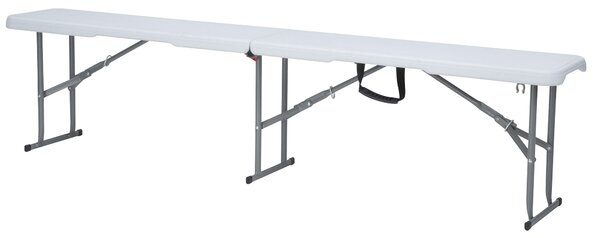 Panca Pieghevole per Catering 183x28x43 cm in Polietilene Bianca