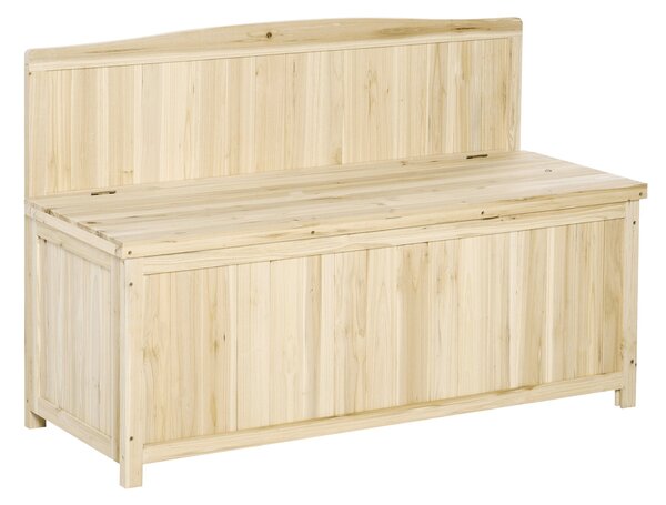 Panchina Contenitore da Giardino 115x45x75 cm in Legno Naturale