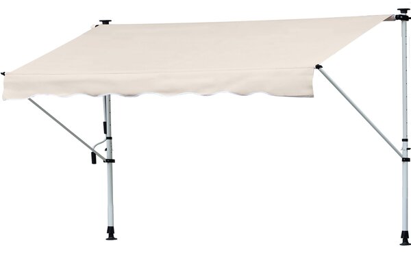 Tenda da Sole Avvolgibile 4x1,2m Autoportante Bianca