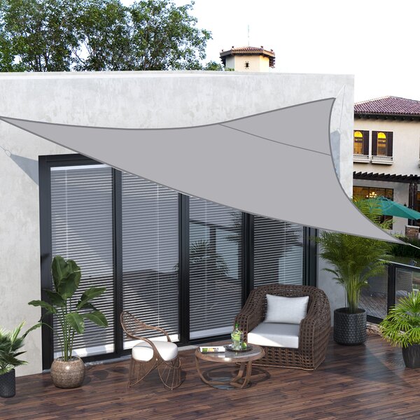 Tenda a Vela Ombreggiante Triangolare 4x4x4m in Poliestere Grigio