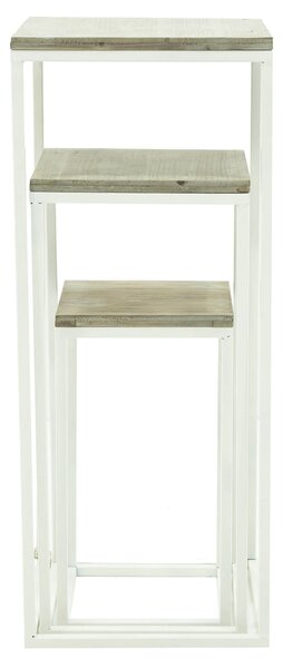 Set 3 Portapiante in Metallo Top in Legno Bingo Bianchi