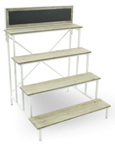 Portapiante Fioriera da Giardino 87x80x112 cm in Ferro e Legno Samba Bianca