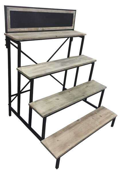 Portapiante Fioriera da Giardino 87x80x112 cm in Ferro e Legno Samba Nera