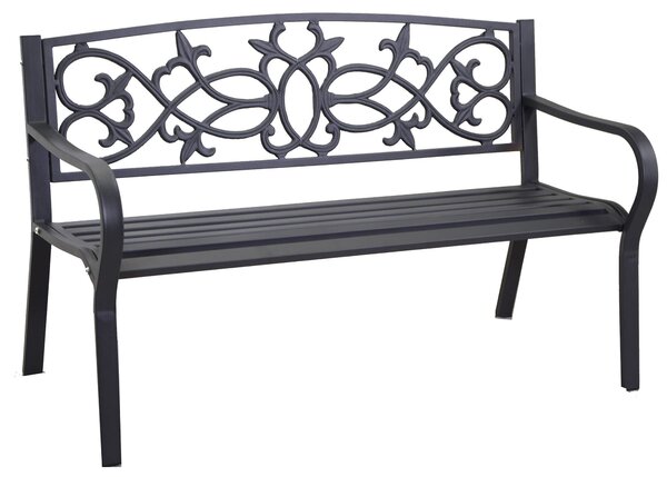 Panca da Giardino 124x57x78 cm in Ferro Antracite