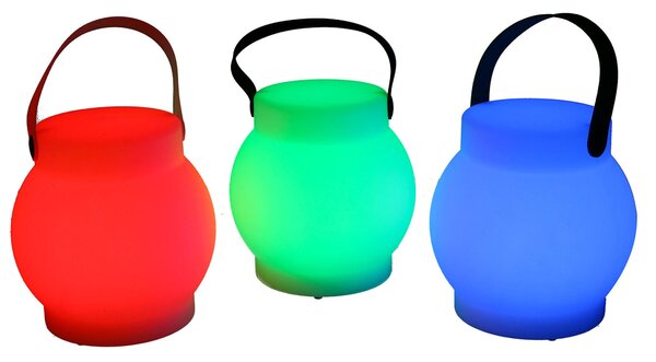 Lampada 12 Led Multicolor Ø15x15 cm Bluethoot in Polietilene Bianca