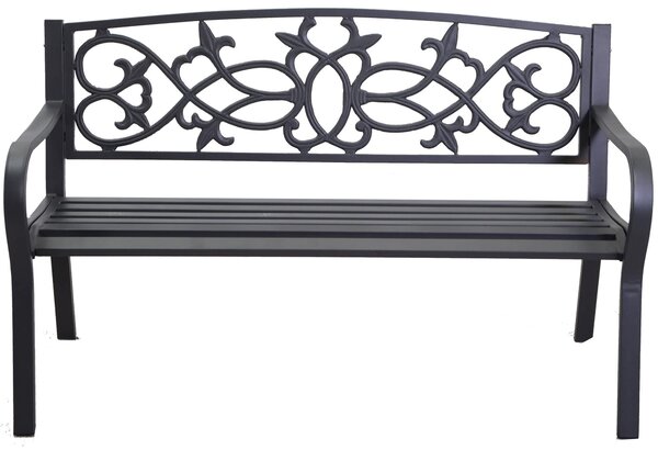 Panca da Giardino 124x57x78 cm in Ferro Antracite