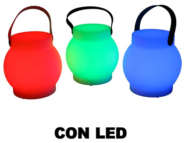 Lampada 12 Led Multicolor Ø15x15 cm Bluethoot in Polietilene Bianca