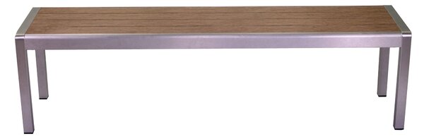 Panca da Giardino 165x41x45 cm in Alluminio e Polywood Marrone