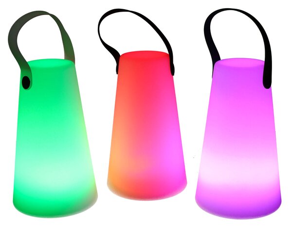 Lampada 12 Led Multicolor Ø12x20 cm Bluethoot in Polietilene Bianca